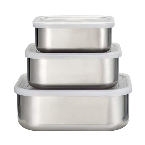 square metal container with lid